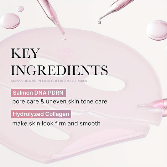 Salmon Pink Collagen Jelly Facial Mask -20pcs, Which Makes the Facial Skin More Moist, Firm, Bright, and Can Be Used Day and Night, Giving the Skin Luster, Rich in Salmon DNA, Suitable for All Skin Types