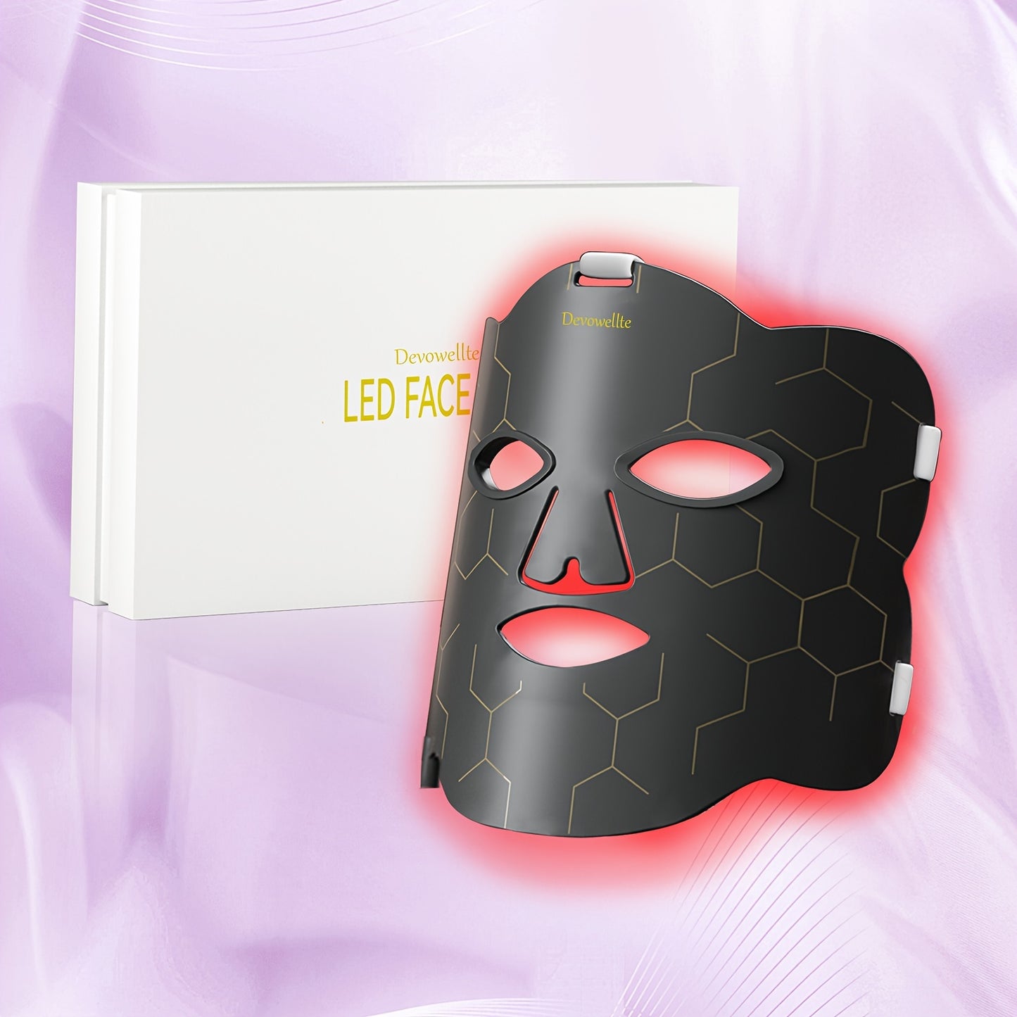 FDA Cleared Red Light Therapy Mask For Face And Neck - Silicone LED Facial Device To Reduce Wrinkles, Diminish Fine Lines And Brighten Skin Tone - Hands-Free Home Skincare System, Perfect Beauty Gift