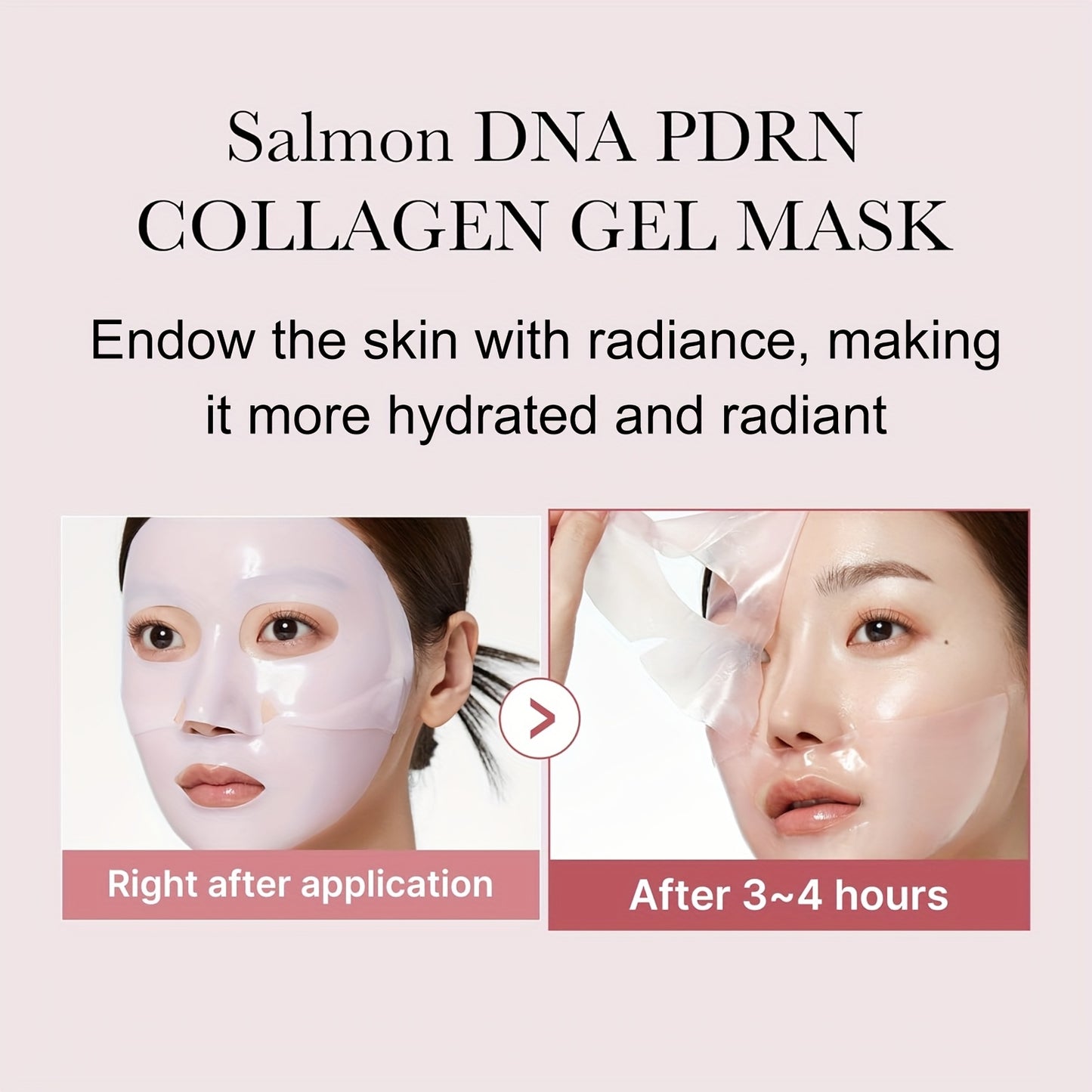 Salmon Pink Collagen Jelly Facial Mask -20pcs, Which Makes the Facial Skin More Moist, Firm, Bright, and Can Be Used Day and Night, Giving the Skin Luster, Rich in Salmon DNA, Suitable for All Skin Types