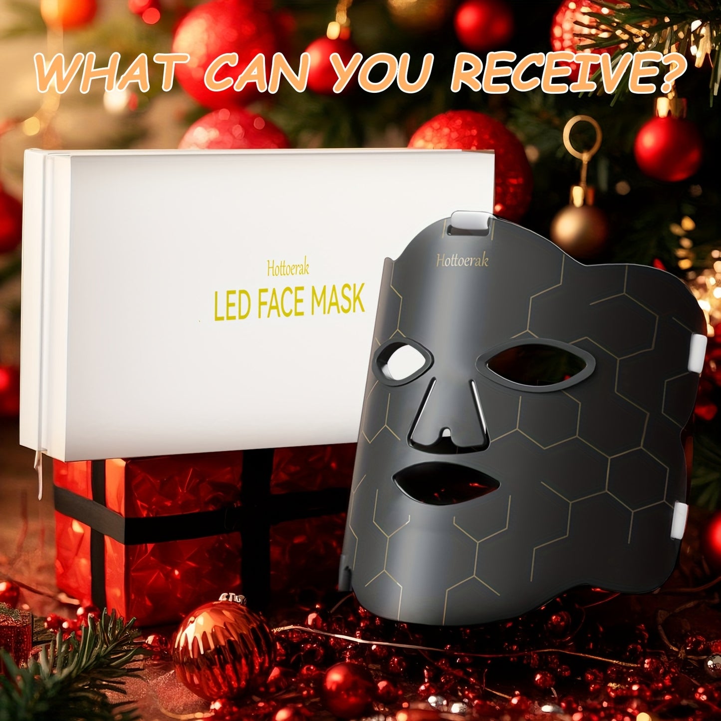 FDA Cleared Red Light Therapy Mask For Face And Neck - Silicone LED Facial Device To Reduce Wrinkles, Diminish Fine Lines And Brighten Skin Tone - Hands-Free Home Skincare System, Perfect Beauty Gift