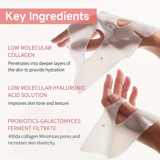 28-Day Cycle Collagen Mask Set - Includes 10 White, 9 Pink, and 9 Red Sheets. Hydrating and Moisturizing, Suitable for All Skin Types. Contains Collagen, Niacinamide, and Hyaluronic Acid for Morning and Evening Skincare